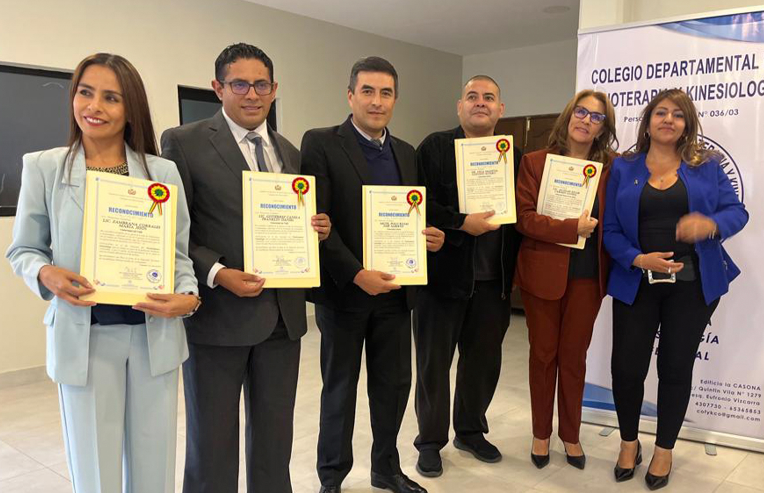 Reconocimiento por la Asamblea Plurinacional de Bolivia a destacados profesionales por el Día del Fisioterapeuta